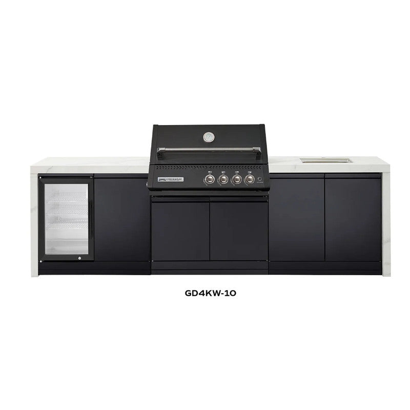 Crossray XPLor Black TCX4FL in-built Gas BBQ