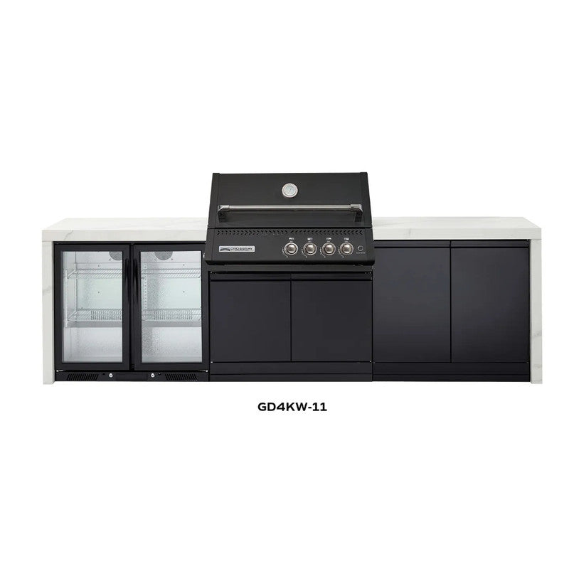 Crossray XPLor Black TCX4FL in-built Gas BBQ