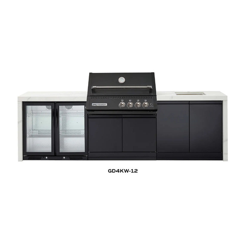 Crossray XPLor Black TCX4FL in-built Gas BBQ