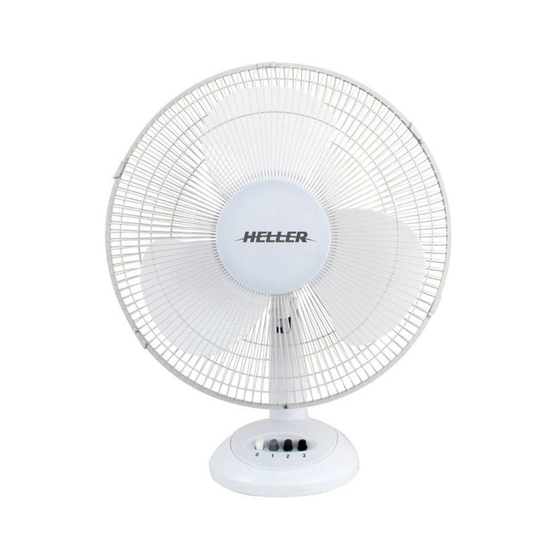 Heller 40cm Desk Fan-White 3-Speed, Oscillation/Tilt Adjustment - HHDF40SG