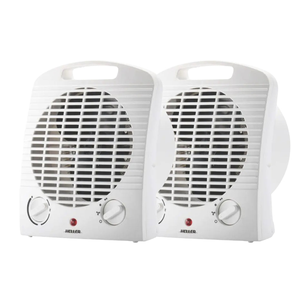 Heller 2000W Upright Fan Heater - Pack of 2 - White