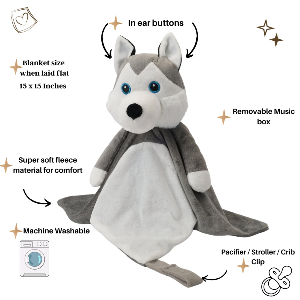 Love By Emi Husky Musical Comforter - Grey/White