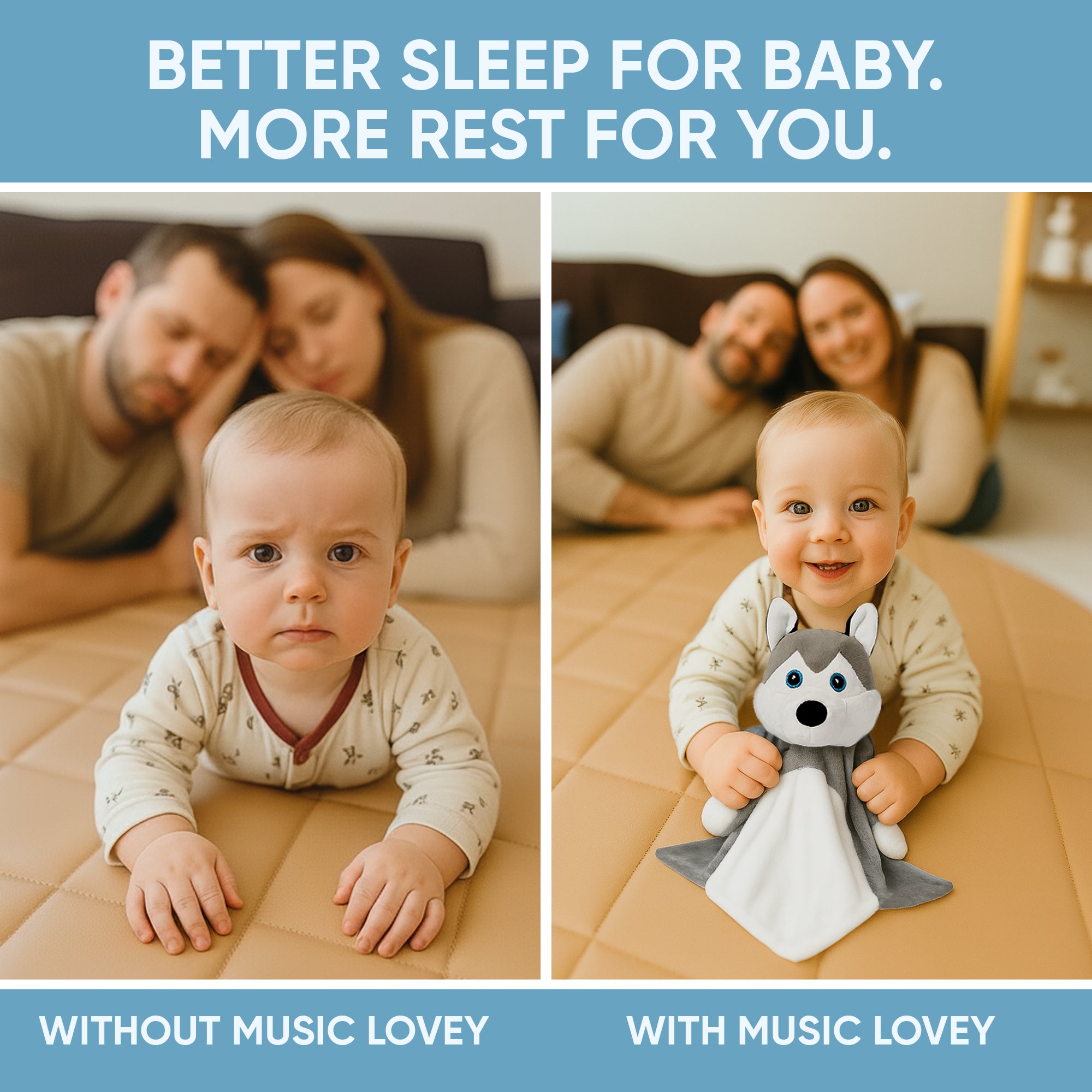 Love By Emi Husky Musical Comforter - Grey/White