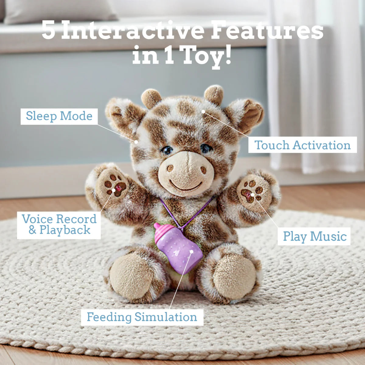 Love By Emi Interactive Giraffe - Brown