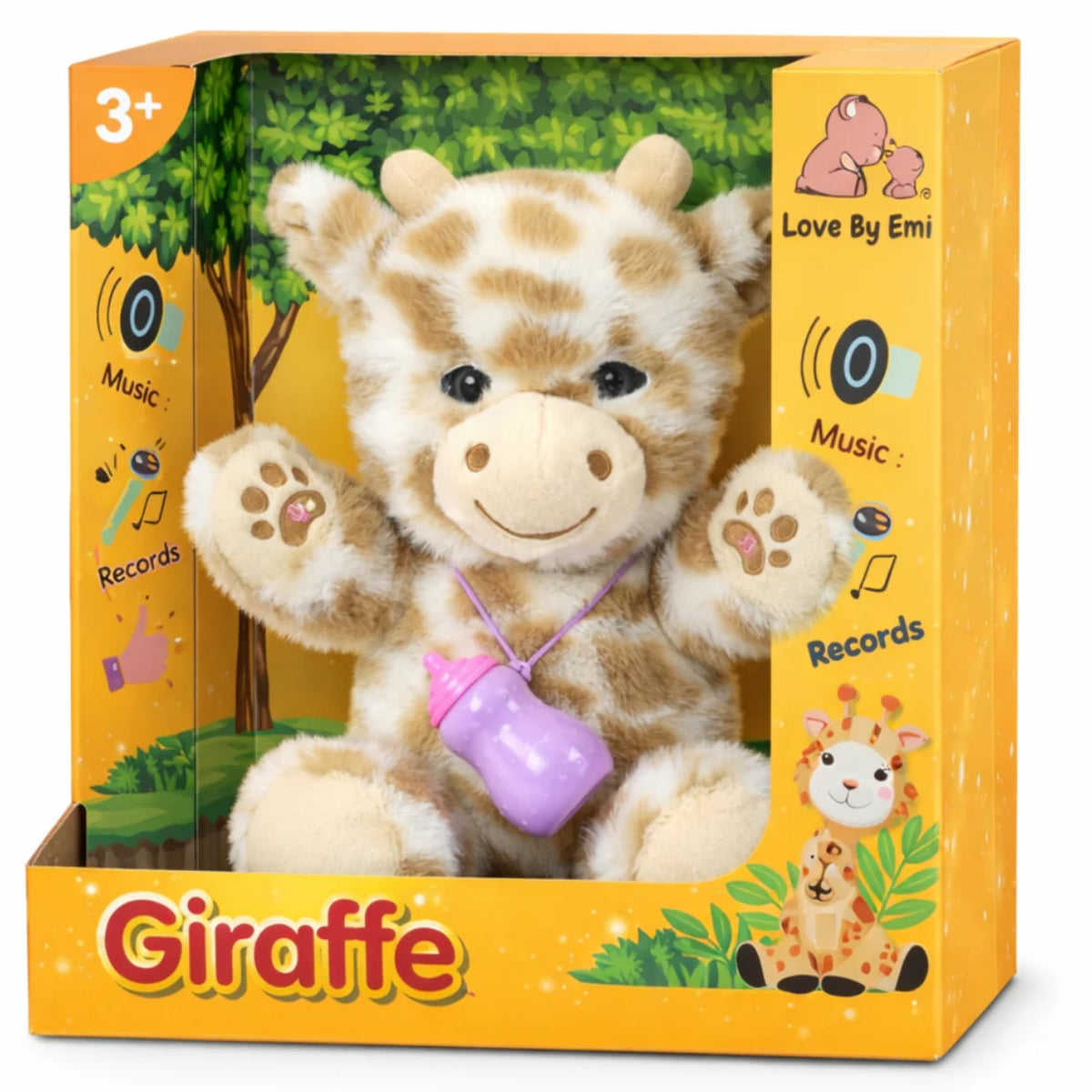 Love By Emi Interactive Giraffe - Brown