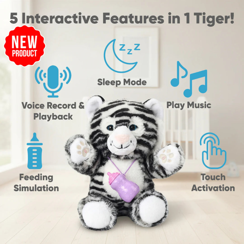 Love By Emi Interactive White Tiger - Black&White