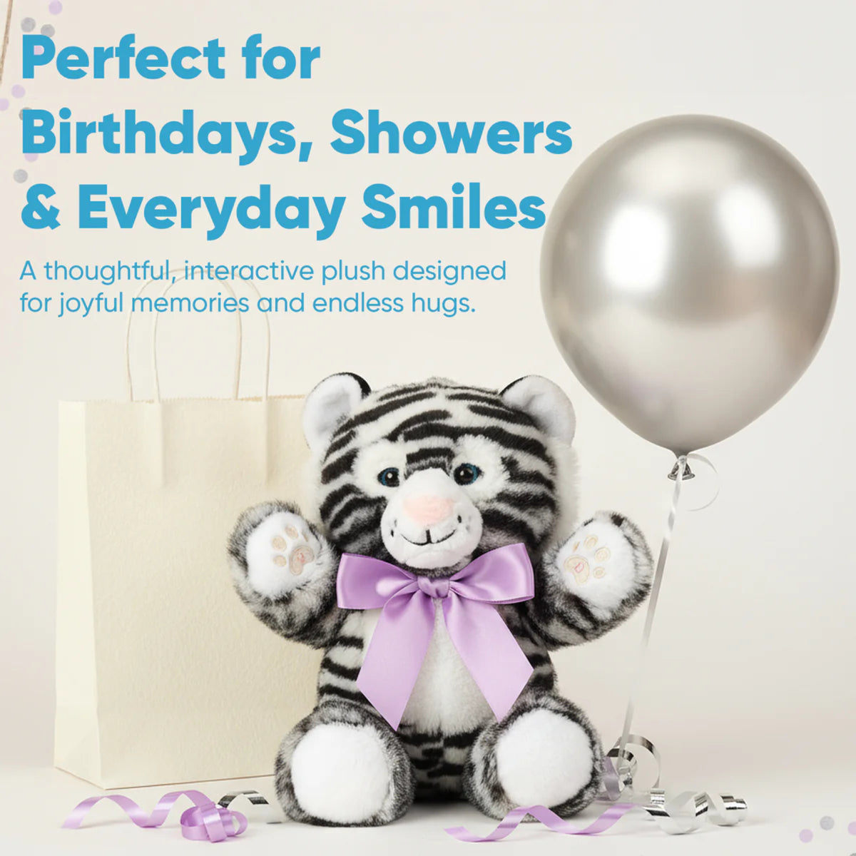 Love By Emi Interactive White Tiger - Black&White