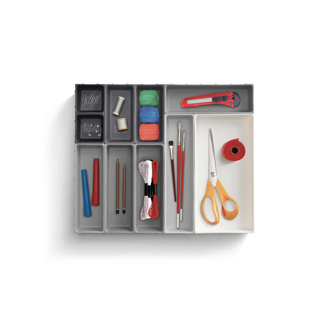 Joseph Joseph Blox 10 Piece Drawer Organiser Set - Grey