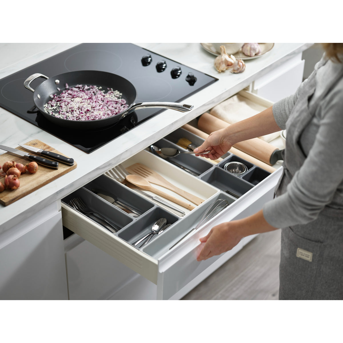 Joseph Joseph Blox 10 Piece Drawer Organiser Set - Grey