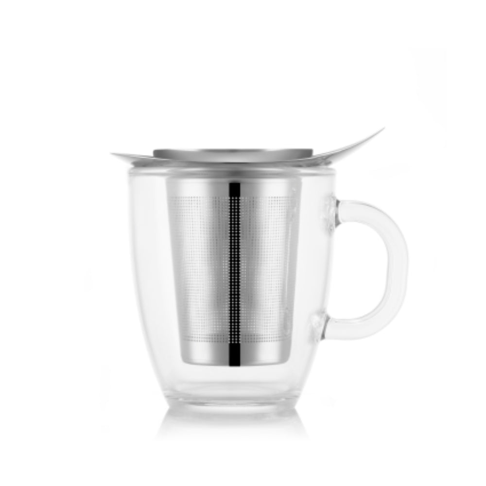 Bodum YO-YO Set 350ml Glass Mug and Tea Strainer - Clear