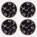 Marimekko Oiva/Unikko Brown 4 Piece Plate Set