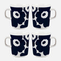 Marimekko Oiva/Unikko 4 Piece Mug Set - Navy