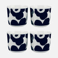 Marimekko Oiva/Unikko 4 Piece Coffee Cup Set Without Handle - Navy