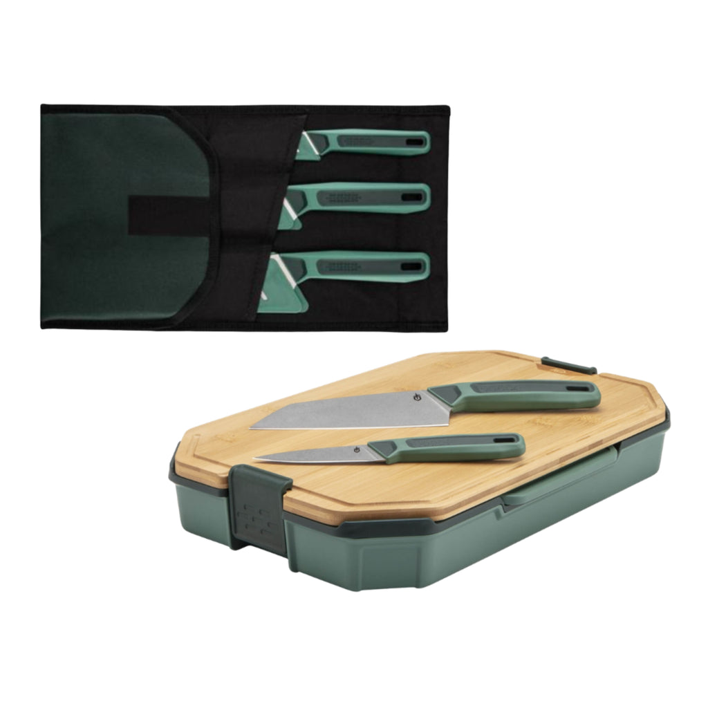 Gerber ComplEAT Cutting Board & Camp Knife Set -Green
