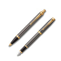 Parker IM Grey Gold Trim Fountain & Ball Pen Gift Set