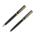Waterman Impression Black Gold Trim Fountain & Ball Pen Gift Set