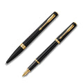 Parker Meridian Matte Black Gold Trim Fountain & Ball Pen Gift Set