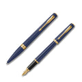 Parker Meridian Blue Gold Trim Fountain & Ball Pen Gift Set