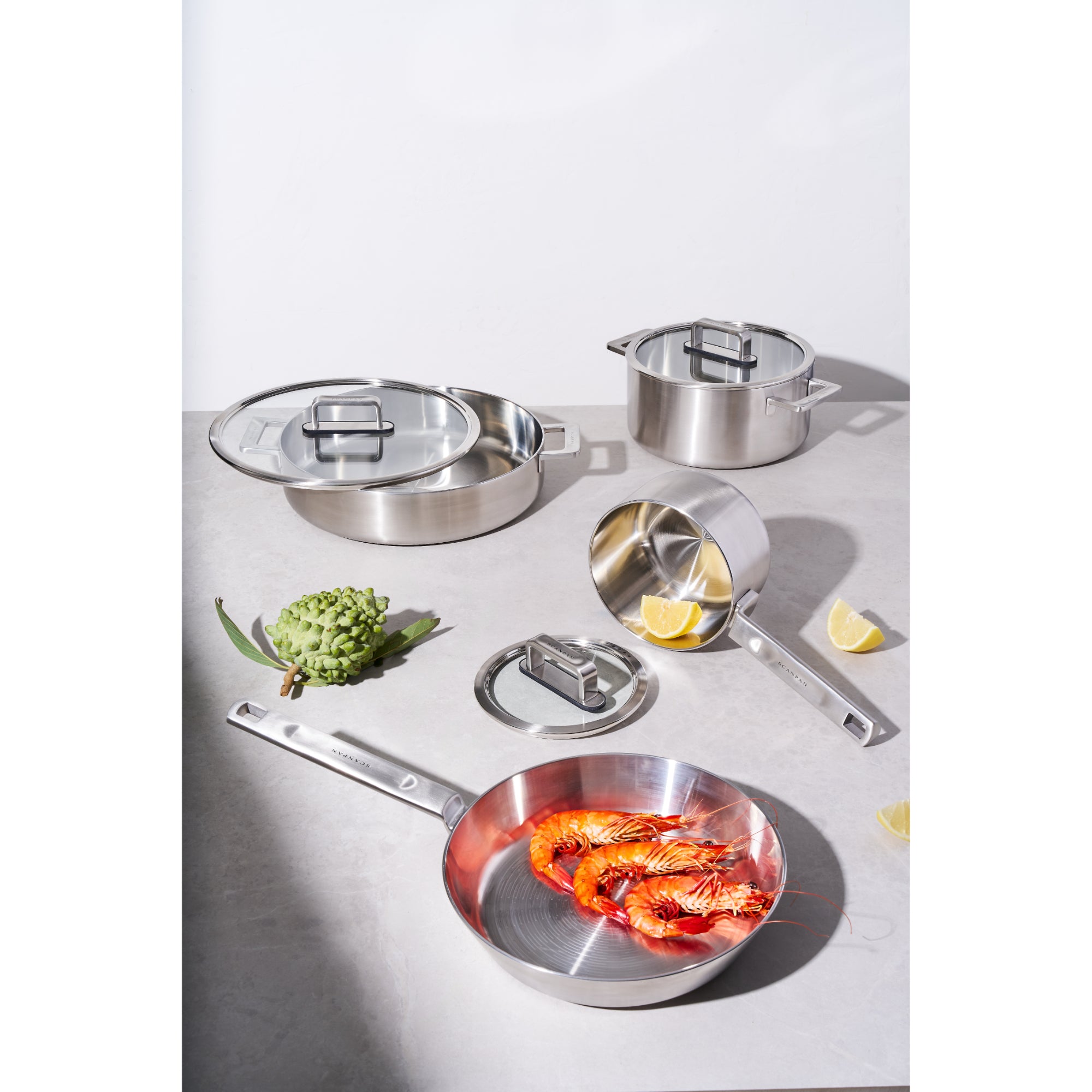 Scanpan Elektra 16cm & 20cm Saucepan Set - Silver