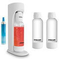 DrinkMate OmniFizz Sparkling Water & Drink Maker with 3 Bottles - White