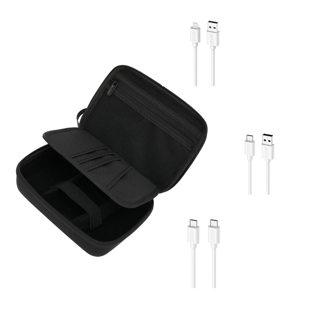 Moki Travel Case & 3 Cables Pack - White