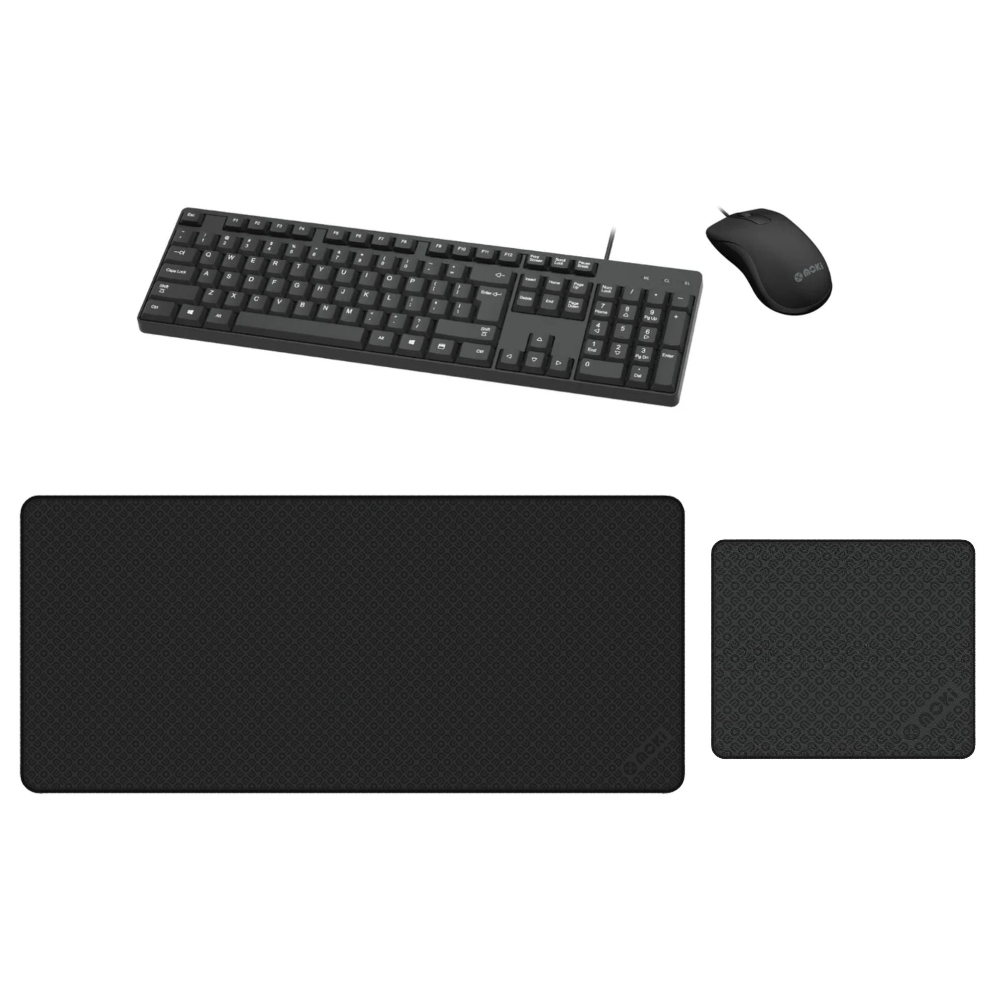 Moki Wired Keyboard & Mouse Office Pack - Black