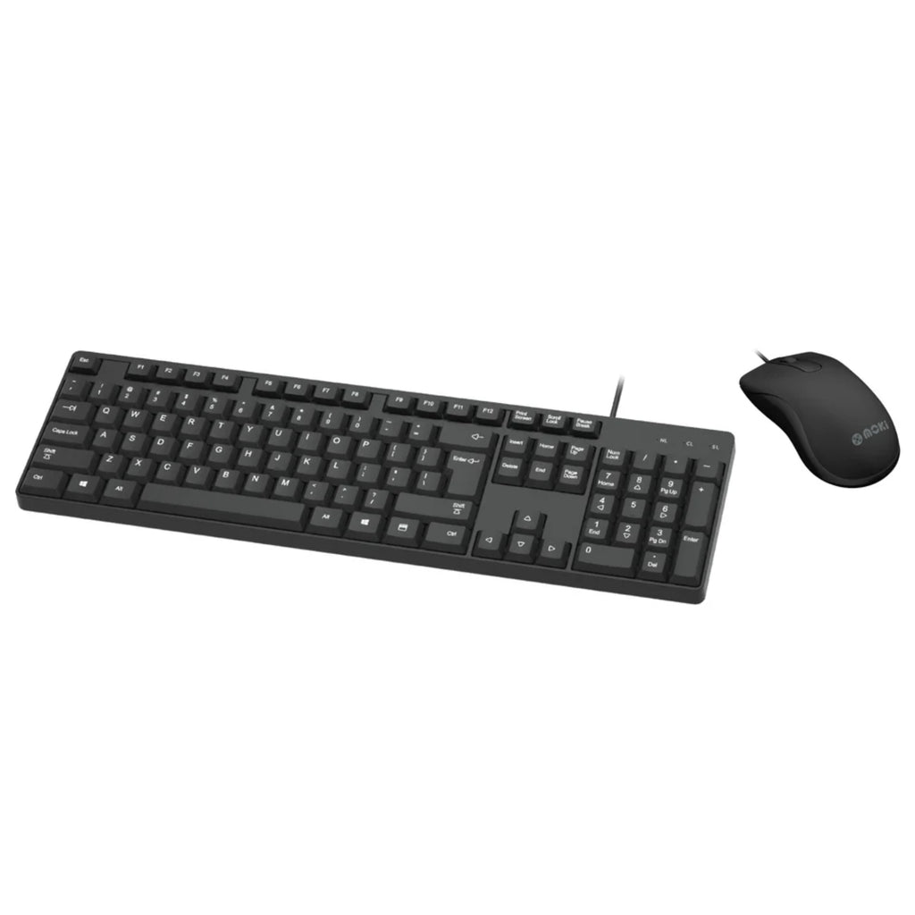 Moki Wired Keyboard & Mouse Office Pack - Black