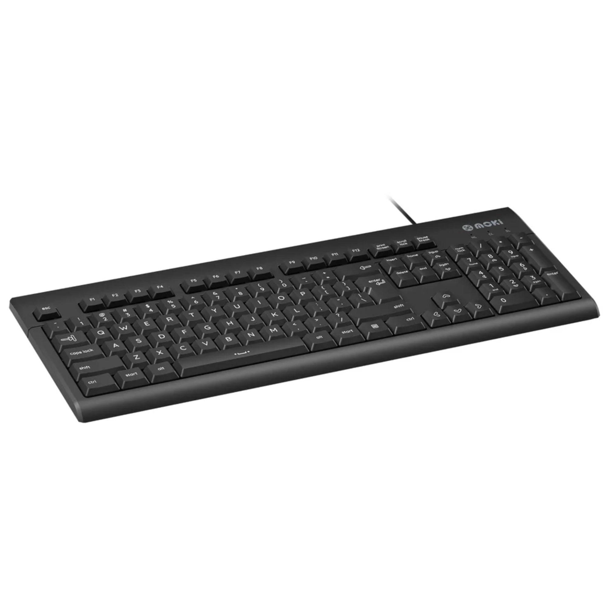 Moki Wired Keyboard & Desk Mat Set - Black
