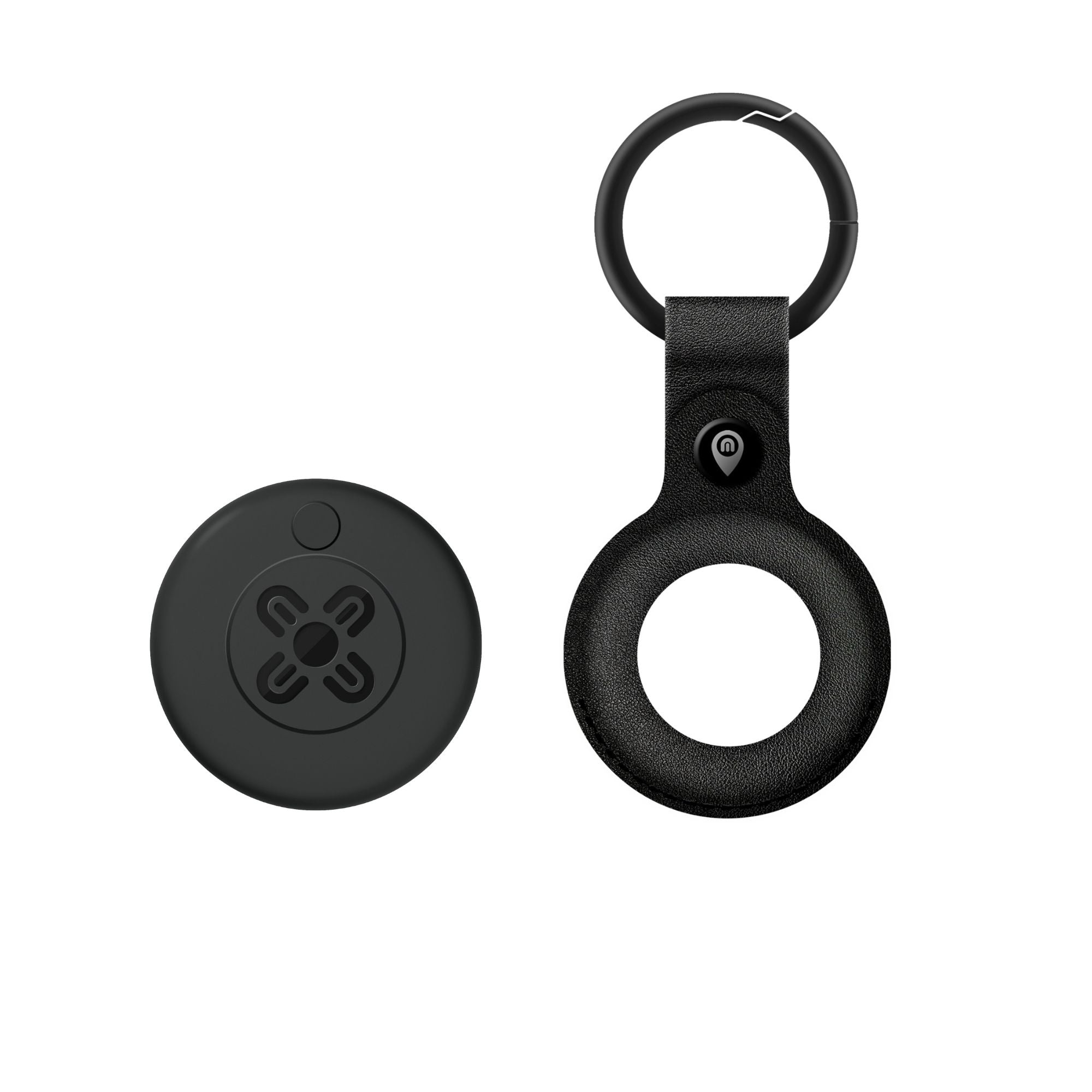 Moki MokiTag & Leather Key Ring - Black
