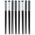 Davis & Waddell Bamboo Chopsticks Set - 8 Pairs - Black/White