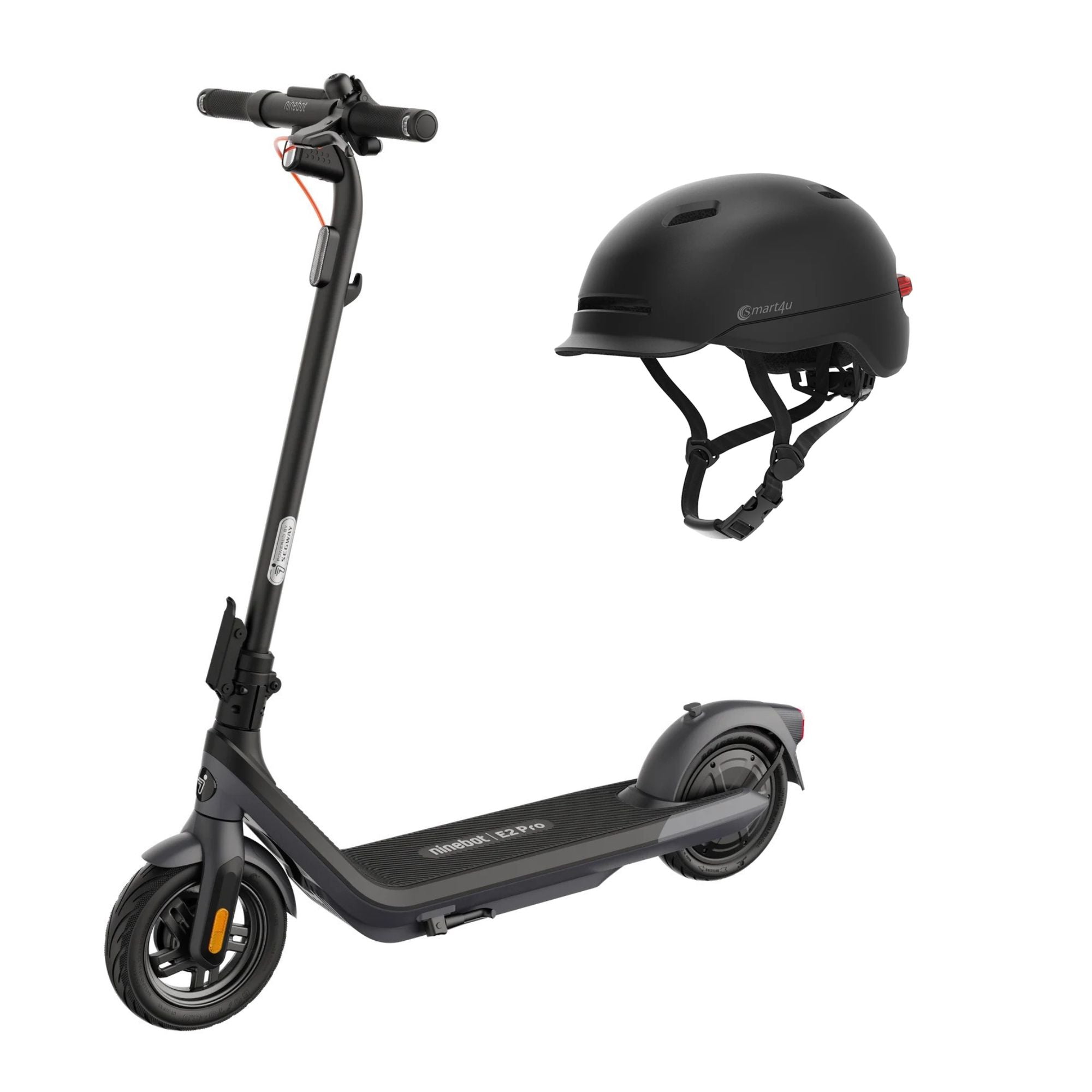 Segway NineBot Electric KickScooter E2 Pro & Large Smart Urban Helmet - Black