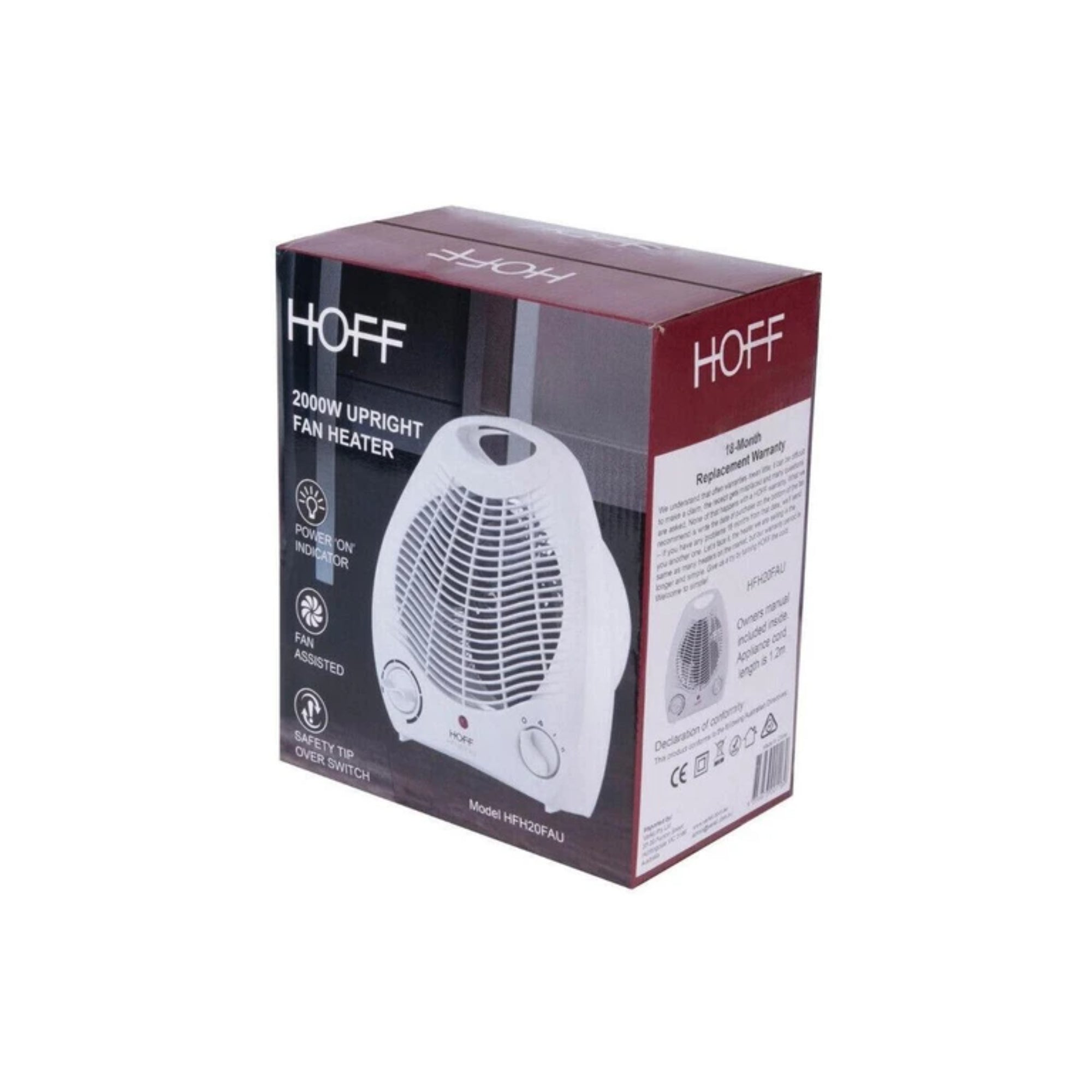 Hoff 2000W Upright Fan Heater Pack of 2