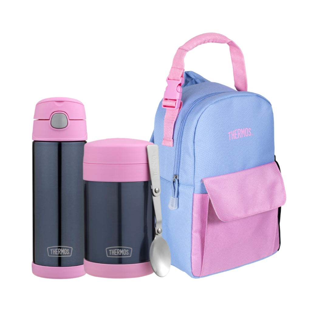 Thermos Kids Mini Lunch Kit Backpack - Denim Blue/Pink