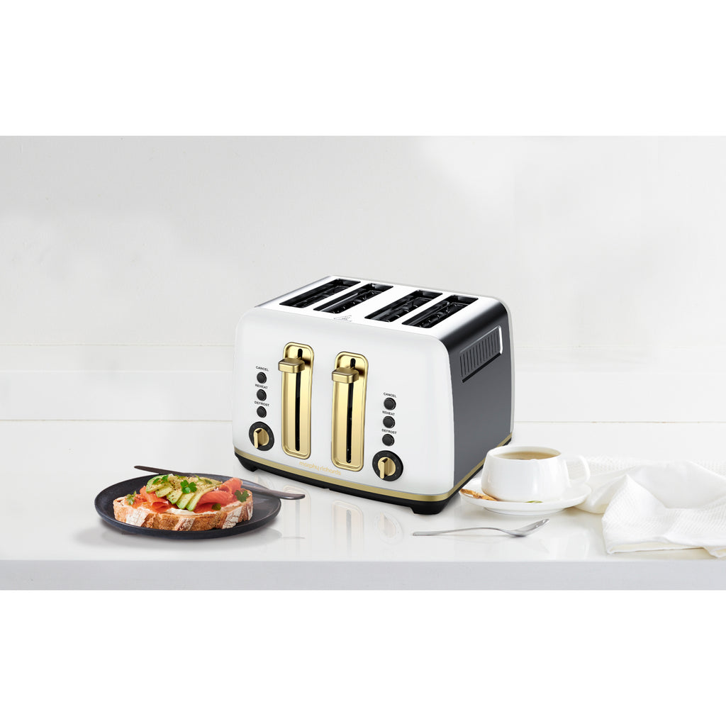 Morphy Richards Ascend Soft Gold 1.5L Kettle & 4 Slice Toaster - White