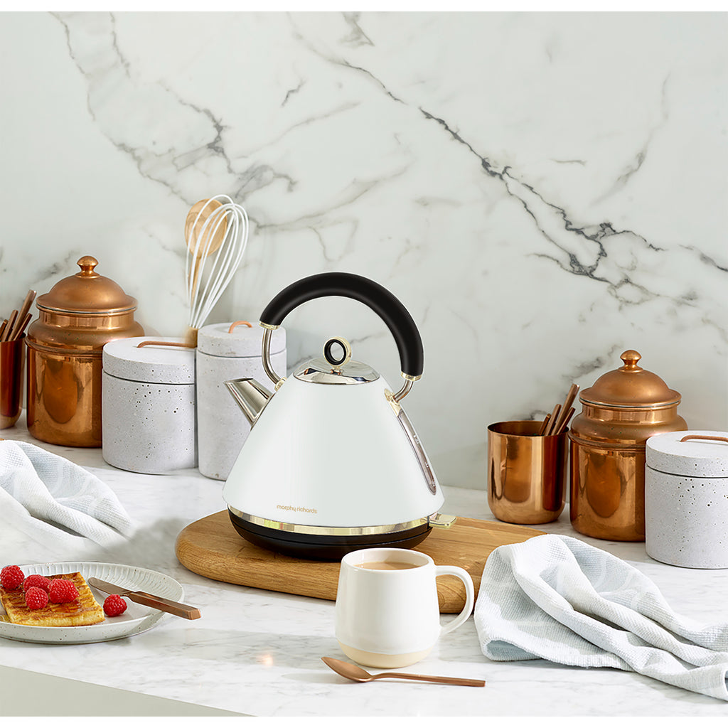 Morphy Richards Ascend Soft Gold 1.5L Kettle & 4 Slice Toaster - White