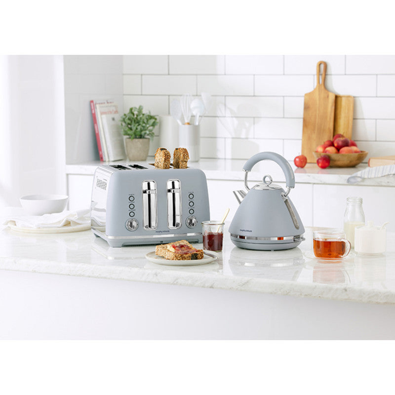 Morphy Richards Ascend Chrome 1.5L Kettle & 4 Slice Toaster Set - Upward Blue