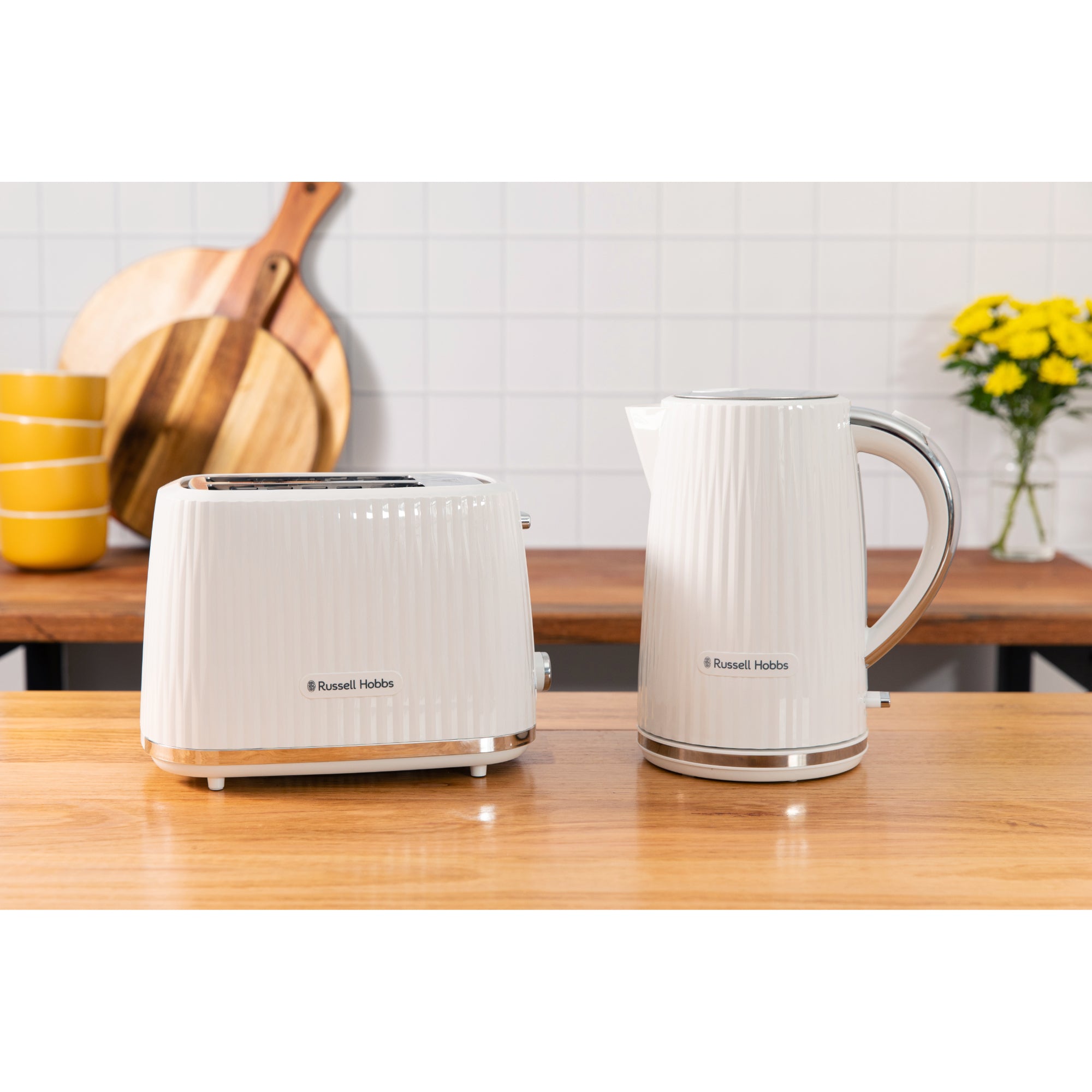 Russell Hobbs Eden 1.7L Kettle & 2 Slice Toaster - White
