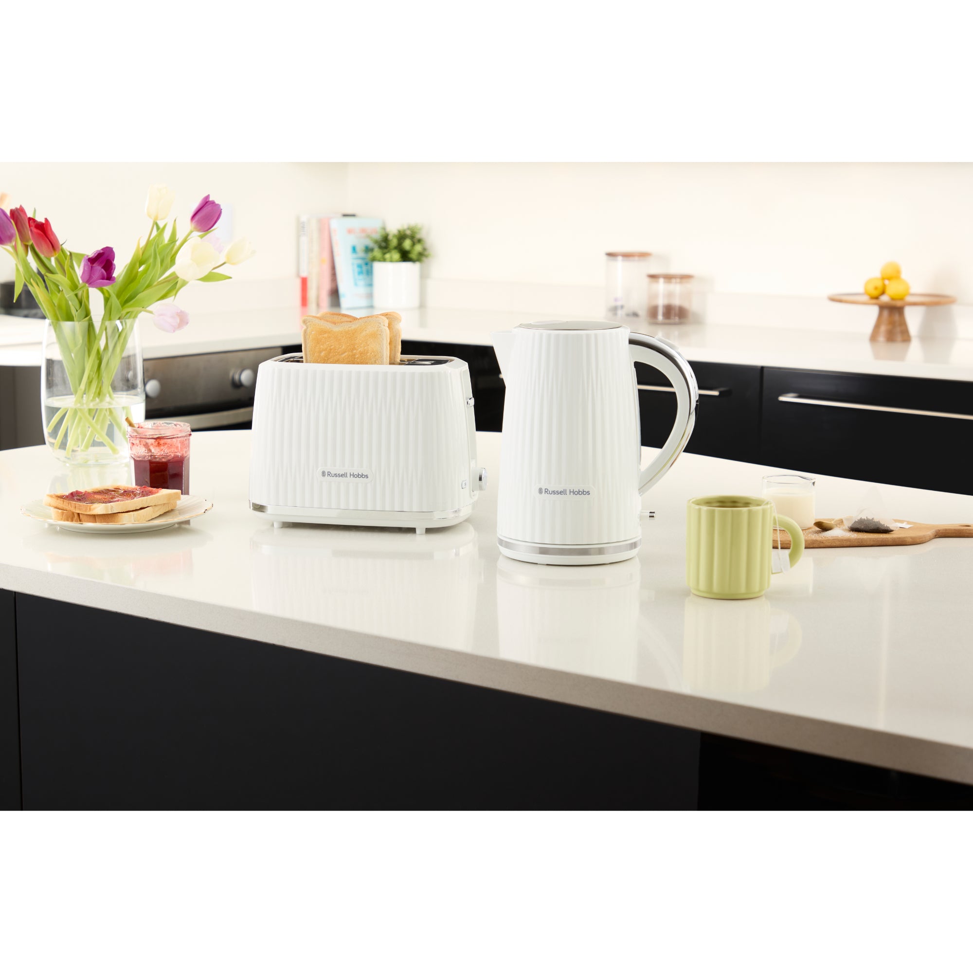 Russell Hobbs Eden 1.7L Kettle & 2 Slice Toaster - White