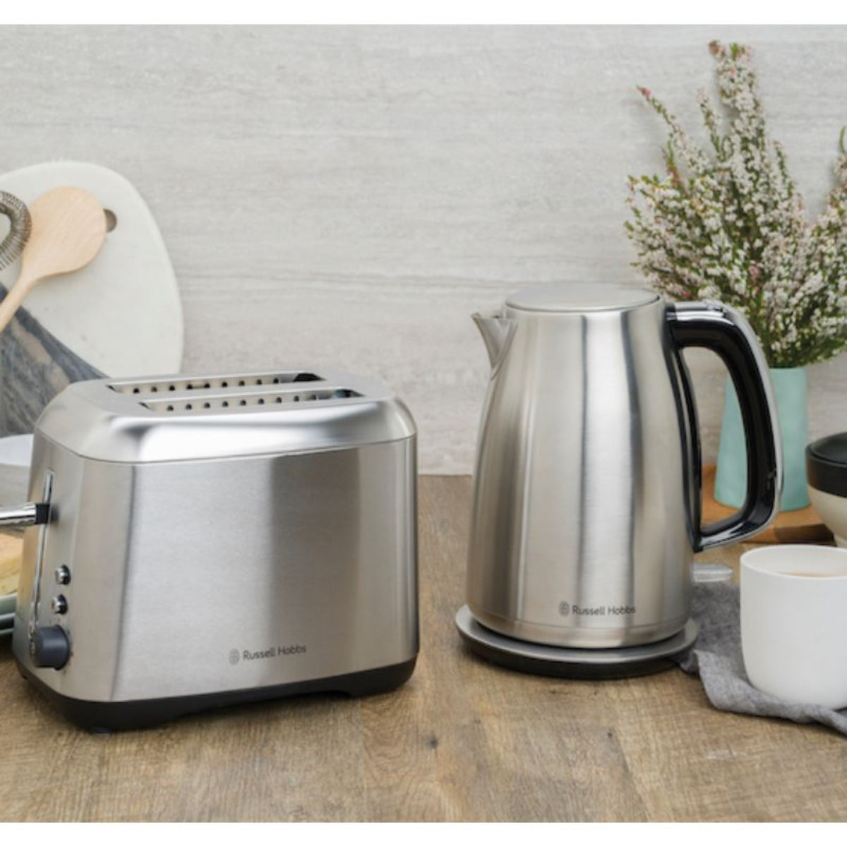 Russell Hobbs Carlton 1.7L Kettle and 2 Slice Toaster Set - Brushed Stainless St