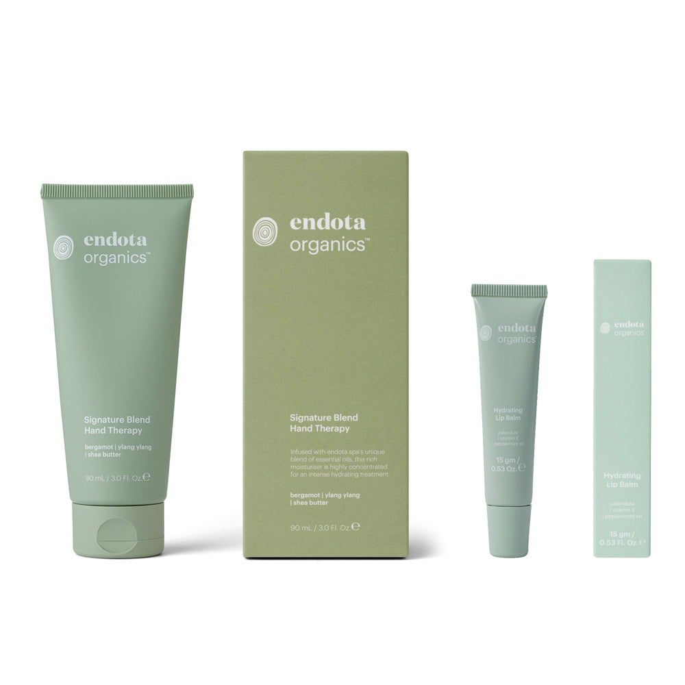 Endota Signature Blend Hand Cream and Organics Lip Balm