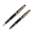 Waterman Expert Black Gold Trim Fountain & Roller Ball Pen Gift Set