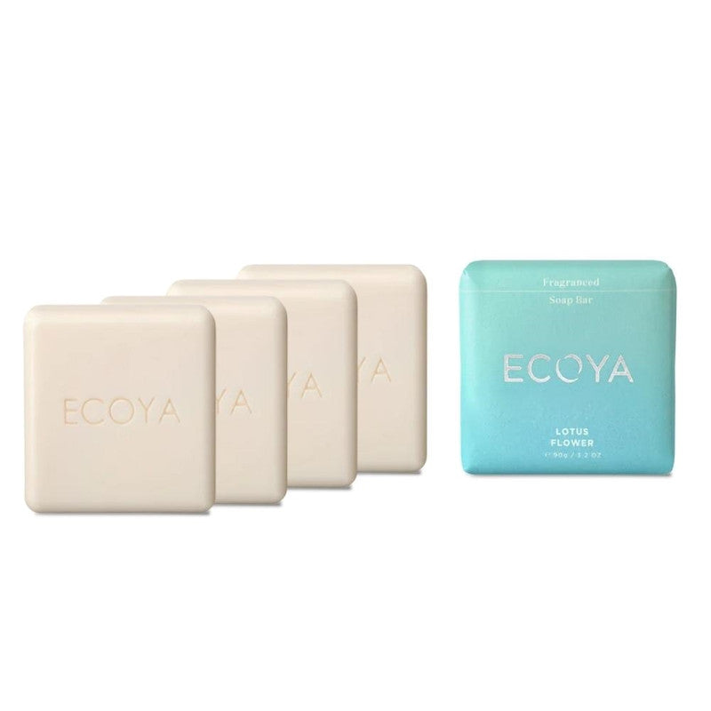 Ecoya Lotus Flower 90g Fragranced Soap Bar Pack of 4
