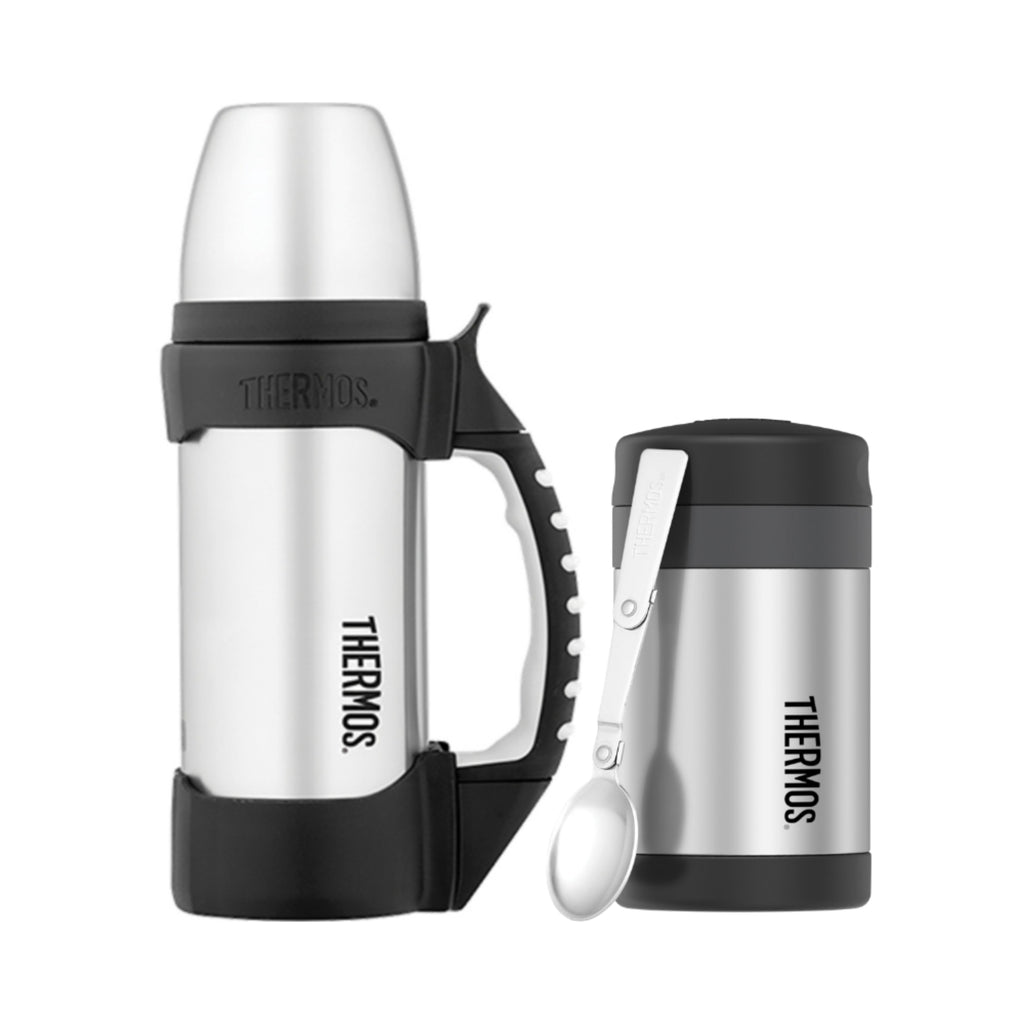 Thermos 1L The Rock Insulated Flask & 470ml Insulated Food Jar - Stainless Steel