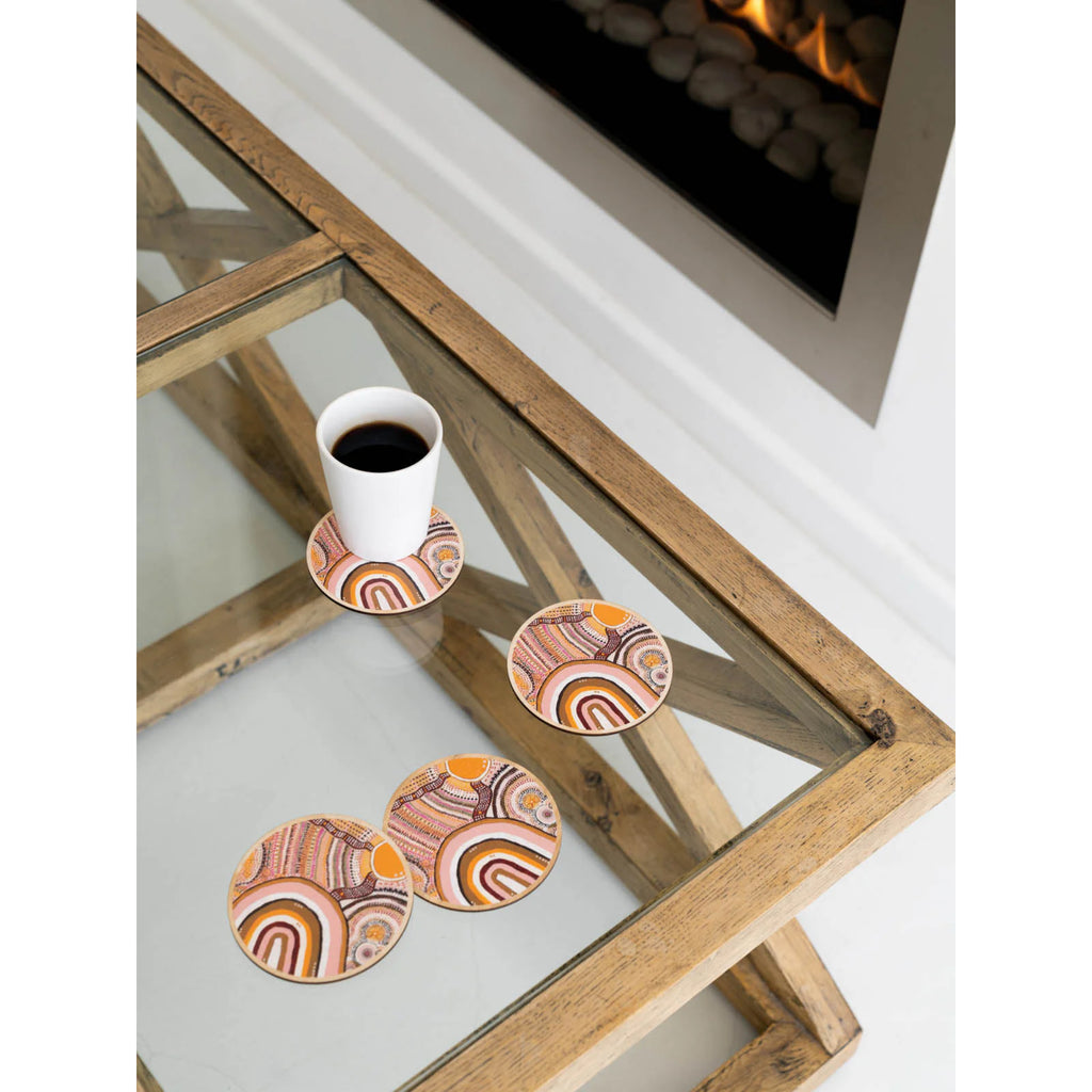 Koh Living Journeys In The Sun Wooden Coaster 4 Pack