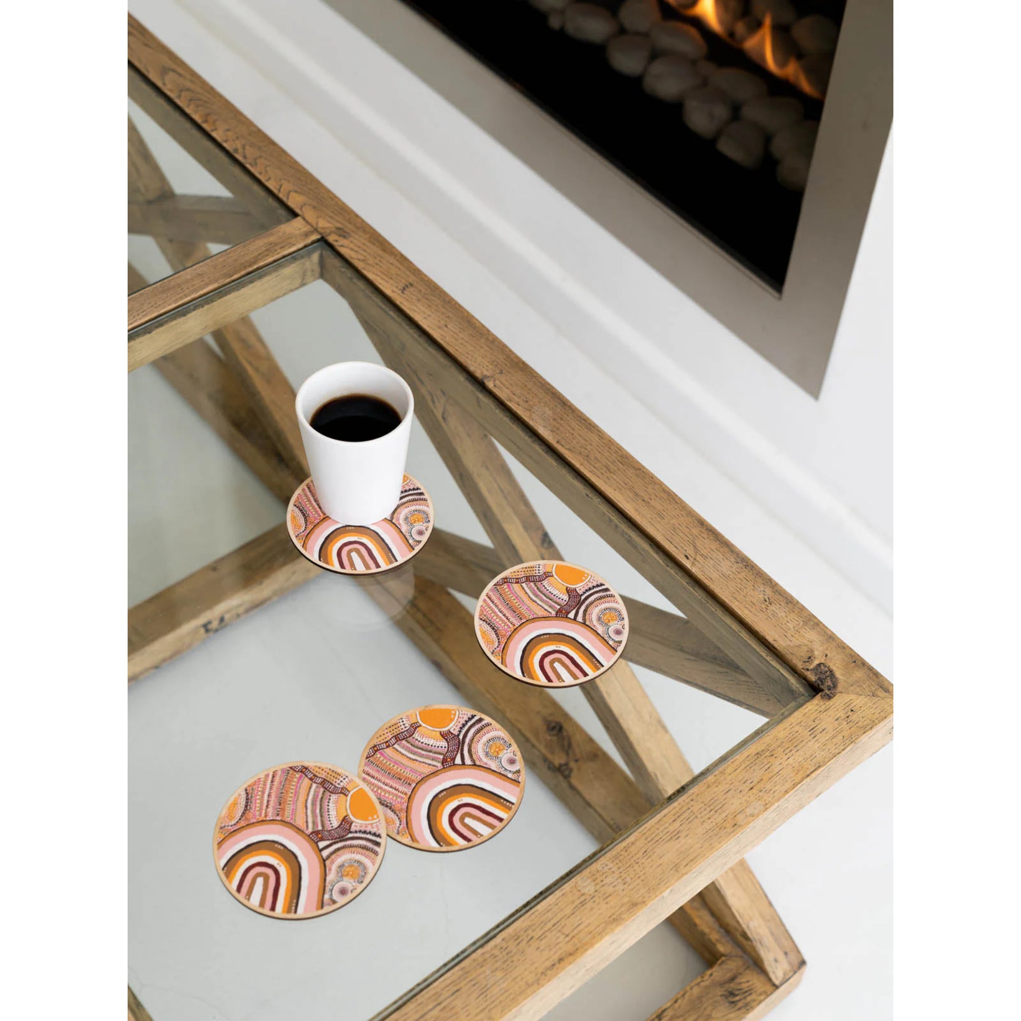 Koh Living Journeys In The Sun Wooden Coaster 4 Pack