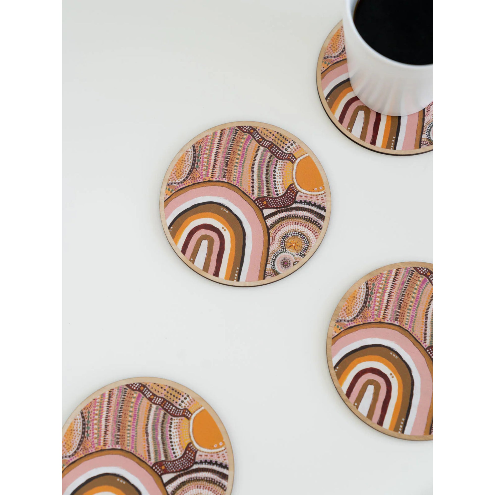 Koh Living Journeys In The Sun Wooden Coaster 4 Pack