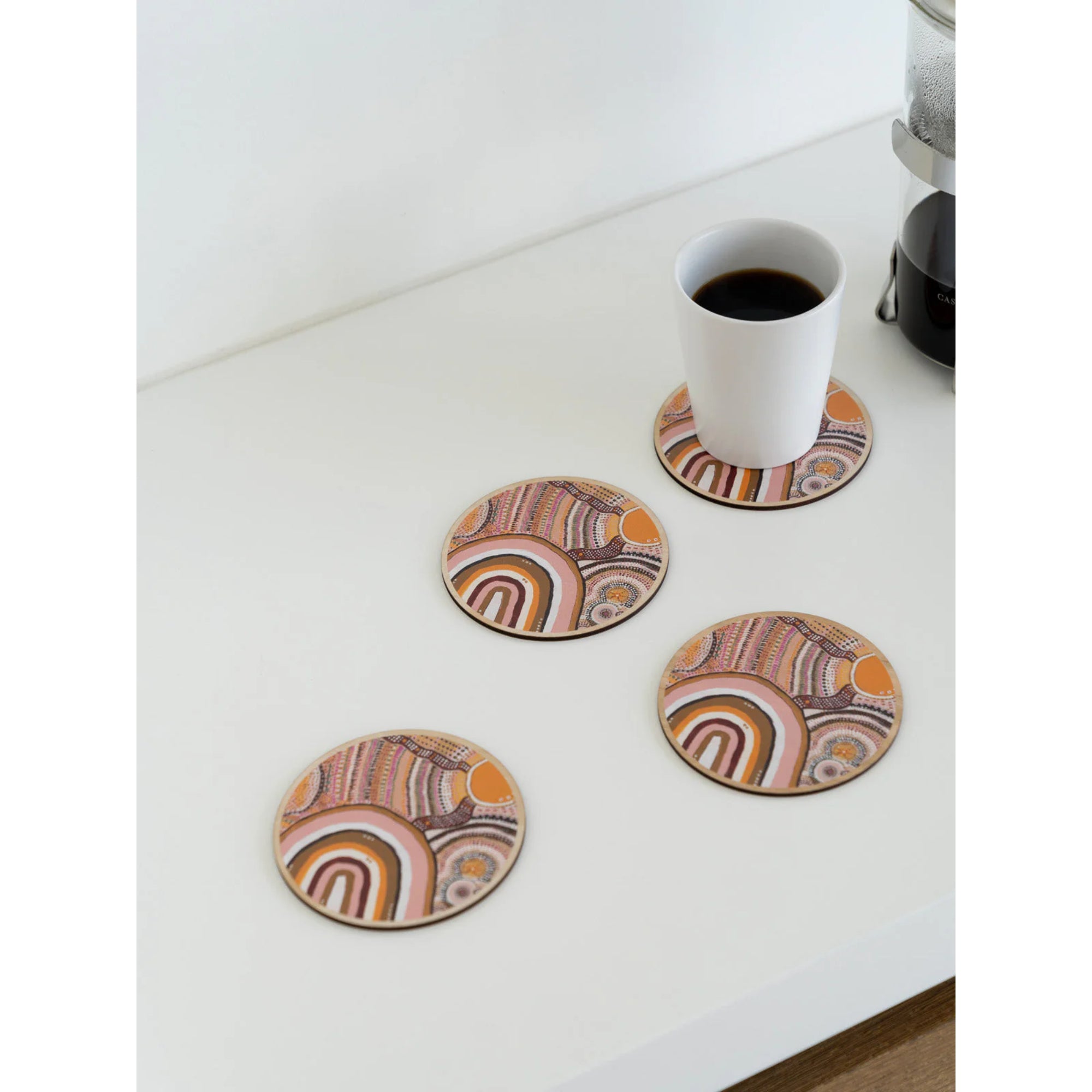 Koh Living Journeys In The Sun Wooden Coaster 4 Pack