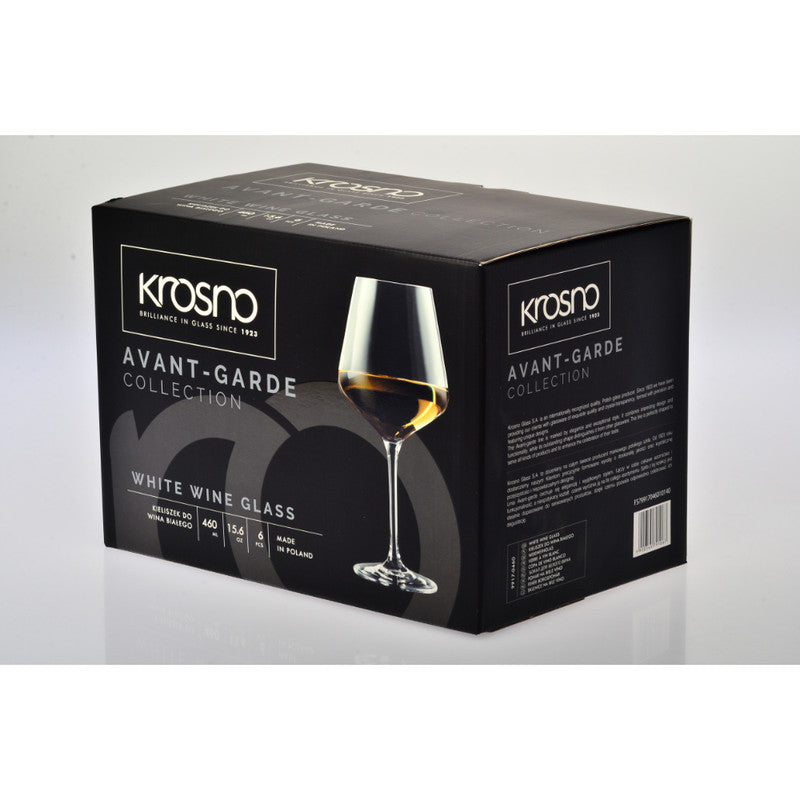 Krosno  Avant-Garde Wine Glass 460ml Set of 6 - Clear