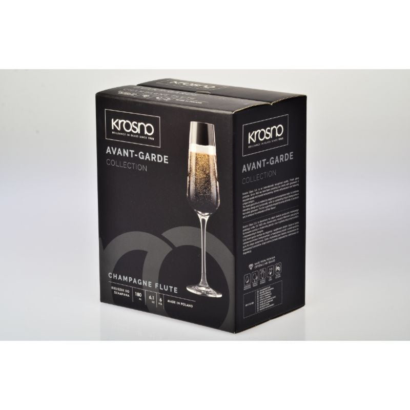 Krosno Avant-Garde Champagne Flute 180ml Set of 6 - Clear