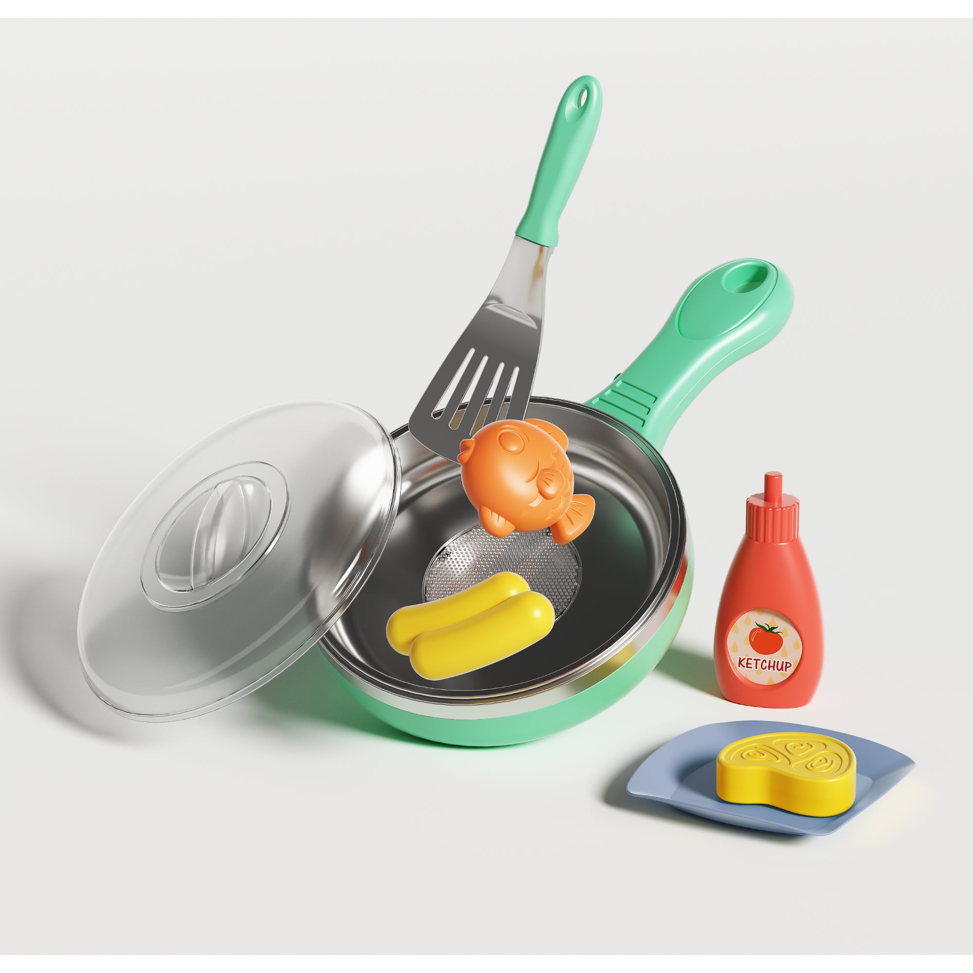 Magic Kitchen Toys Colour Change Frying Pan Set